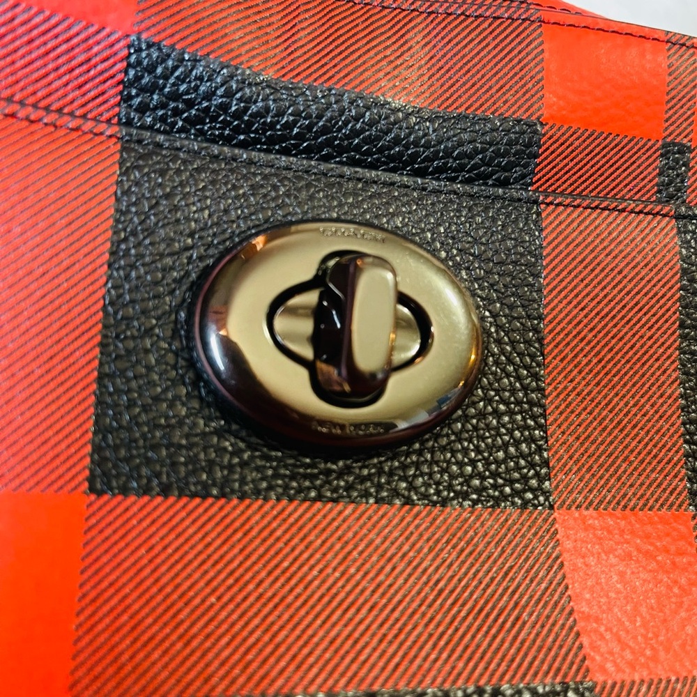 Coach Vibrant Red and Black Plaid Crossbody Bag - Picture 5 of 5